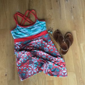 Soybu Empire Waist Shelf Bra Sun Dress, M